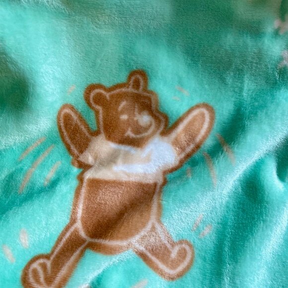 NEW WITH TAGS Disney Winnie the Pooh Christmas Gingerbread Green Blanket - Picture 3 of 5